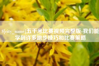 沈丘五千米比赛视频完整版-我们能学到许多跑步技巧和比赛策略