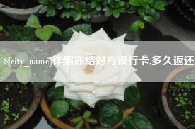 沈丘诈骗冻结对方银行卡,多久返还