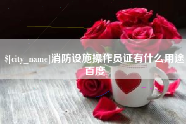沈丘消防设施操作员证有什么用途百度
