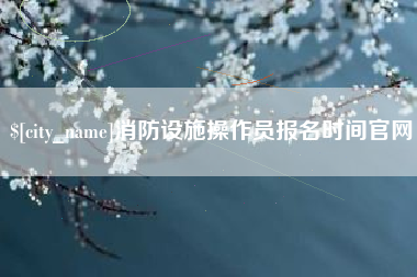 沈丘消防设施操作员报名时间官网