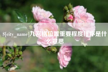 沈丘九宫格位置重要程度排序是什么意思
