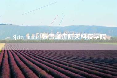 沈丘张雪峰讲防灾科技学院