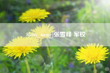 沈丘张雪峰 军校