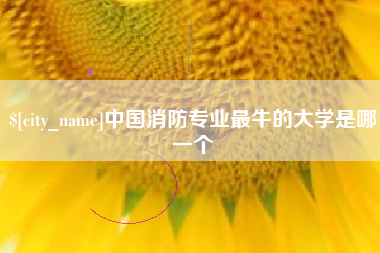 沈丘中国消防专业最牛的大学是哪一个