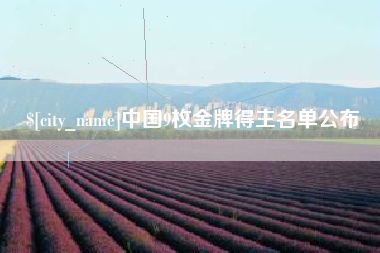 沈丘中国9枚金牌得主名单公布
