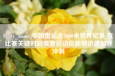 沈丘中国奥运会5000米世界纪录-在比赛关键时刻需要运动员能够迅速加速冲刺