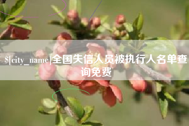沈丘全国失信人员被执行人名单查询免费