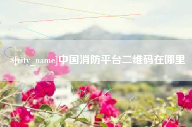 沈丘中国消防平台二维码在哪里