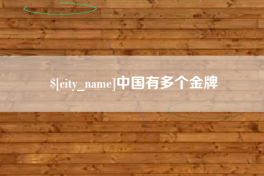 沈丘中国有多个金牌