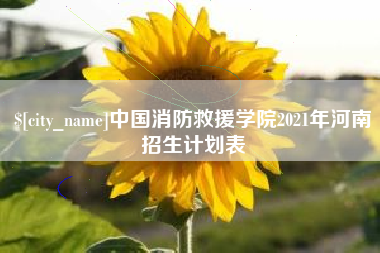 沈丘中国消防救援学院2021年河南招生计划表