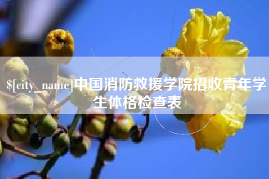 沈丘中国消防救援学院招收青年学生体格检查表